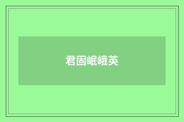 君固岷峨英