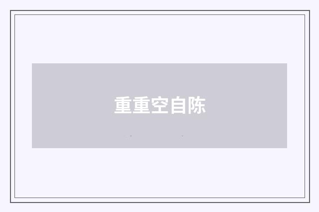 重重空自陈