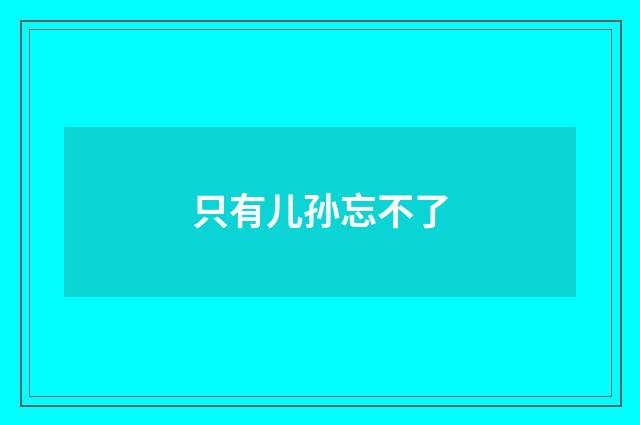 只有儿孙忘不了