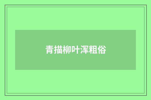 青描柳叶浑粗俗