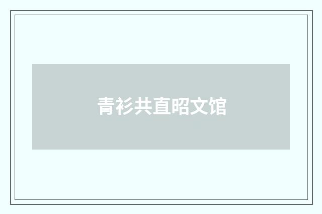 青衫共直昭文馆