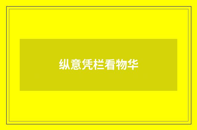 纵意凭栏看物华