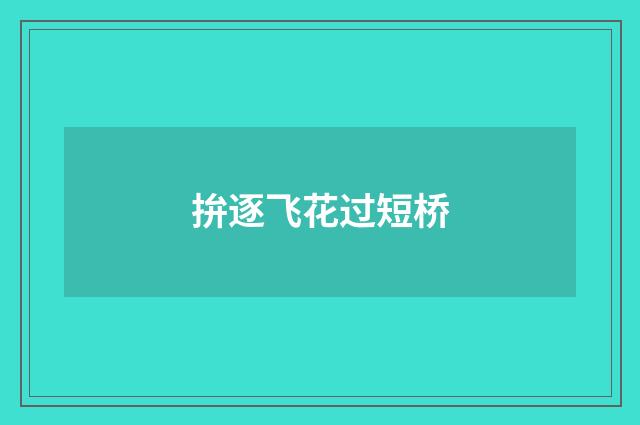 拚逐飞花过短桥