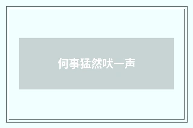 何事猛然吠一声