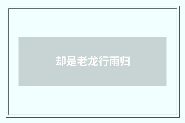 却是老龙行雨归
