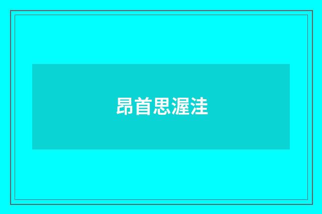 昂首思渥洼
