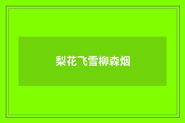 梨花飞雪柳森烟