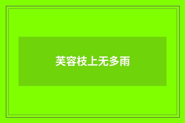 芙容枝上无多雨