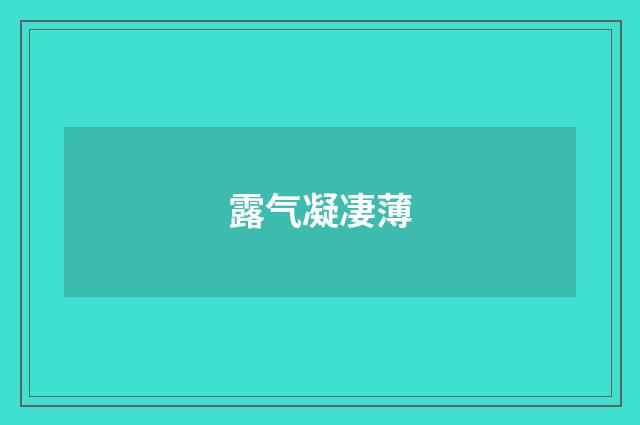 露气凝凄薄
