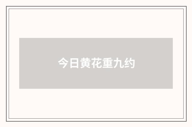 今日黄花重九约