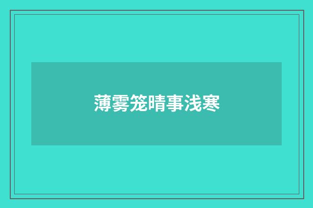 薄雾笼晴事浅寒