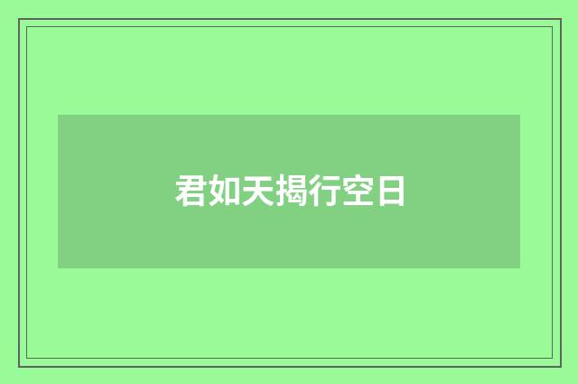 君如天揭行空日