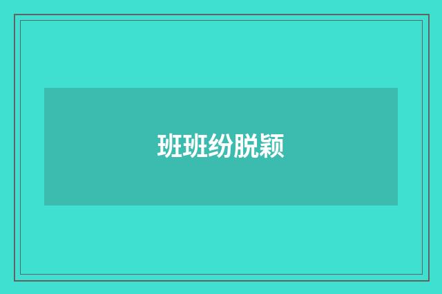 班班纷脱颖