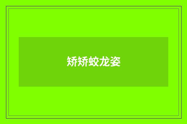 矫矫蛟龙姿