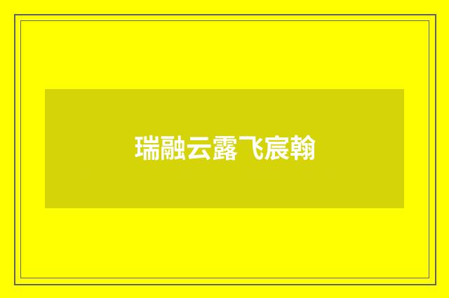 瑞融云露飞宸翰