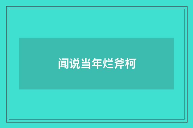 闻说当年烂斧柯