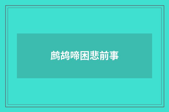 鹧鸪啼困悲前事