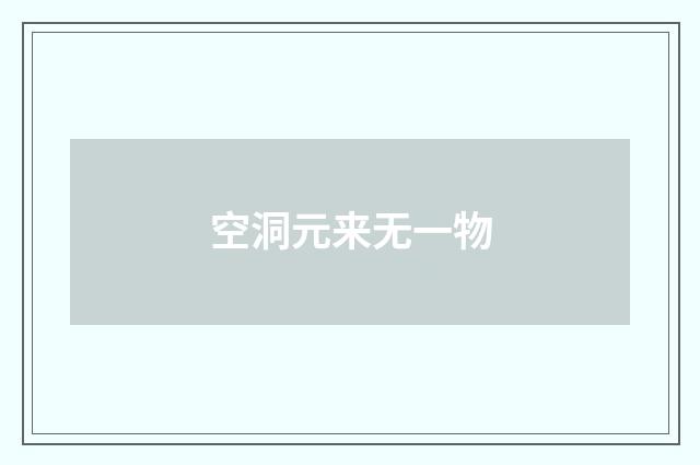 空洞元来无一物