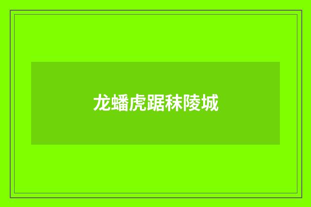 龙蟠虎踞秣陵城