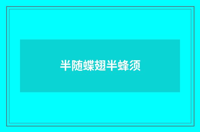 半随蝶翅半蜂须