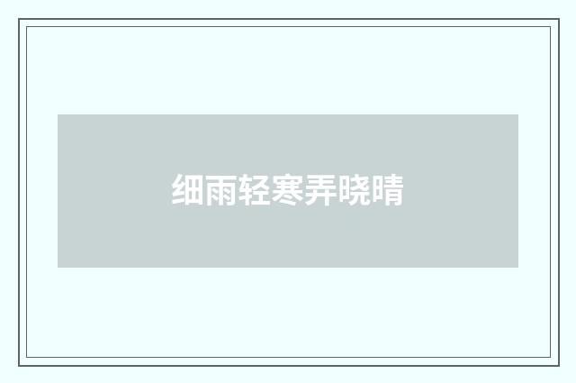 细雨轻寒弄晓晴