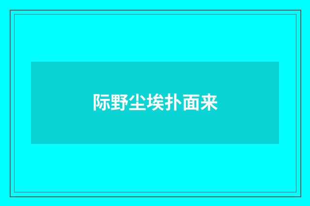 际野尘埃扑面来