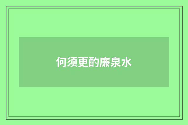 何须更酌廉泉水