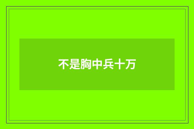 不是胸中兵十万