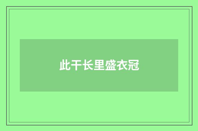 此干长里盛衣冠