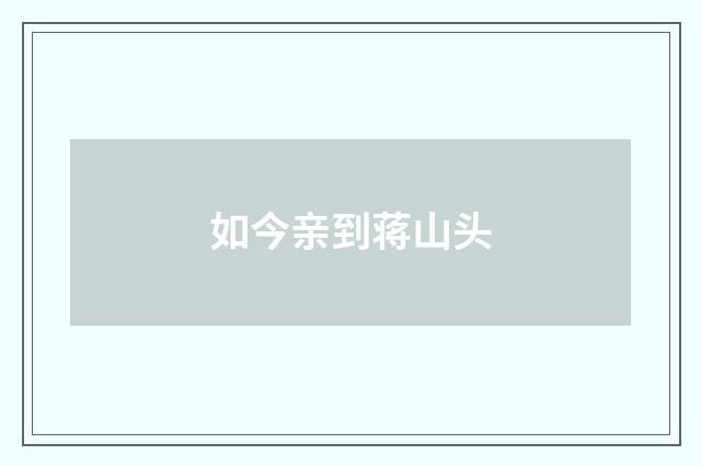 如今亲到蒋山头