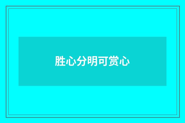 胜心分明可赏心