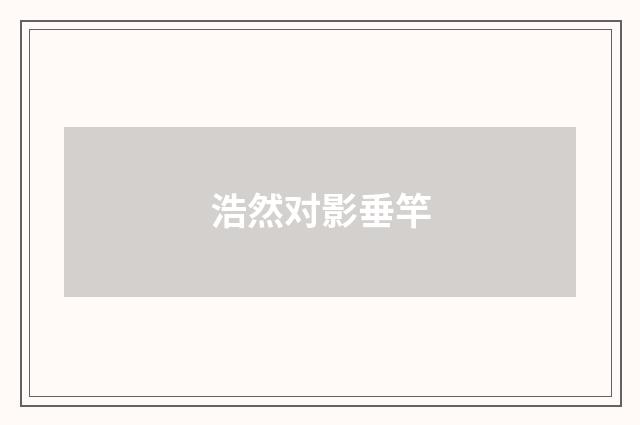 浩然对影垂竿