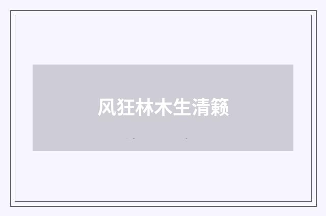 风狂林木生清籁