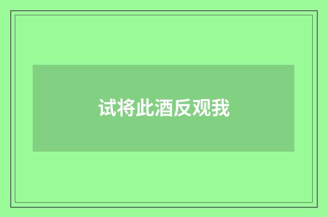 试将此酒反观我