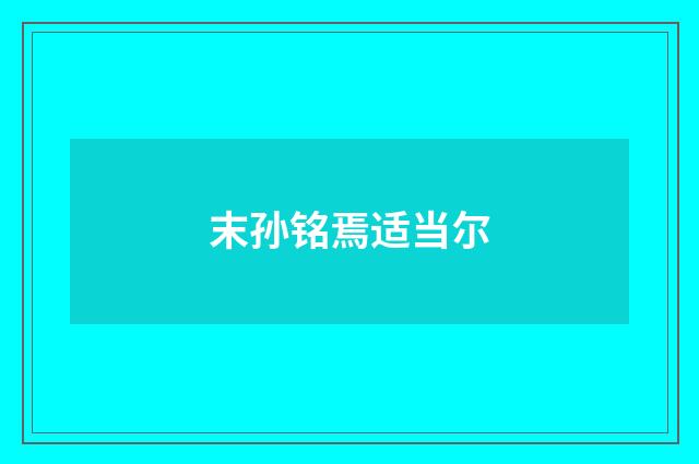 末孙铭焉适当尔