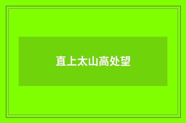 直上太山高处望