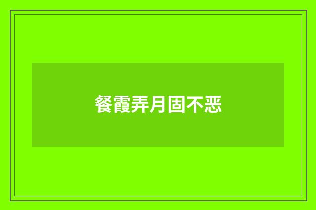 餐霞弄月固不恶