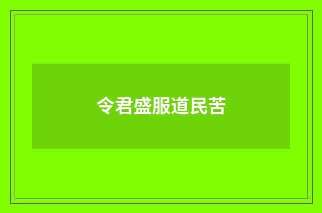 令君盛服道民苦