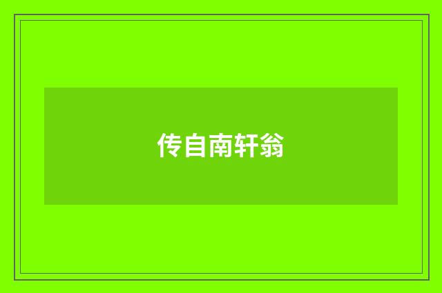 传自南轩翁