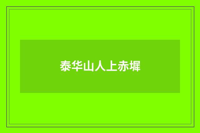 泰华山人上赤墀