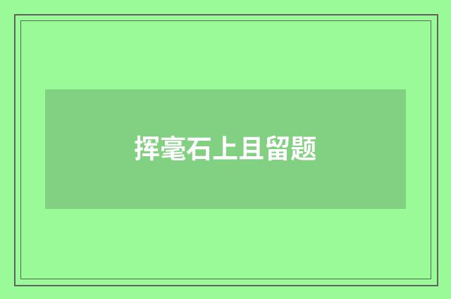 挥毫石上且留题