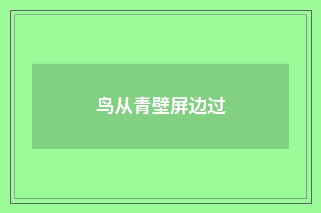 鸟从青壁屏边过
