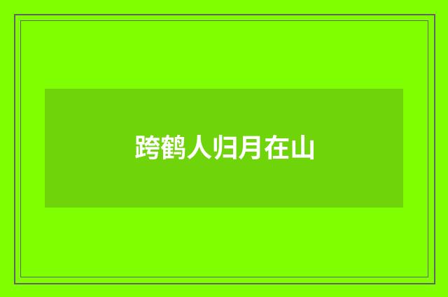 跨鹤人归月在山