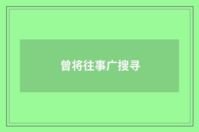 曾将往事广搜寻