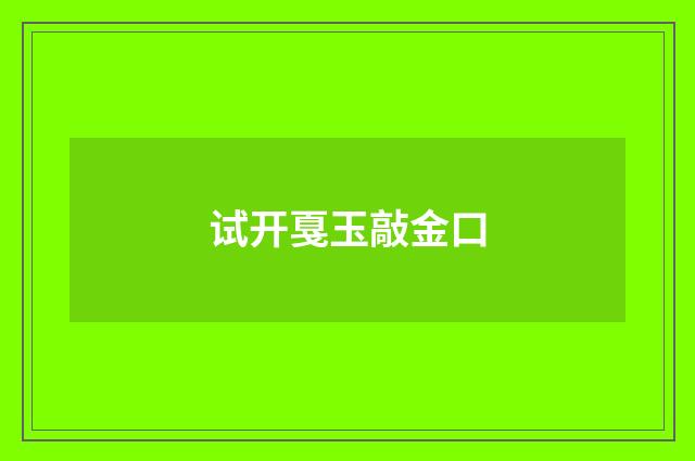 试开戛玉敲金口