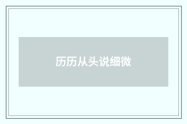 历历从头说细微