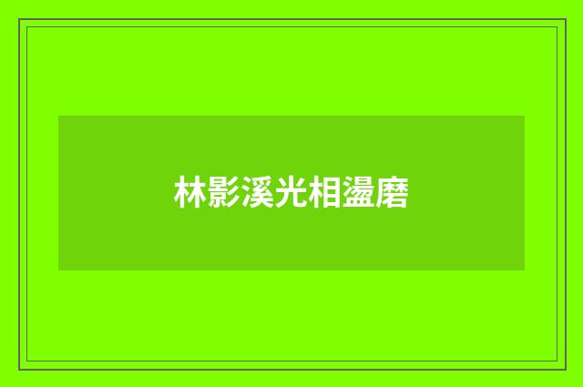 林影溪光相盪磨