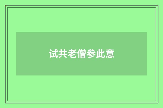 试共老僧参此意