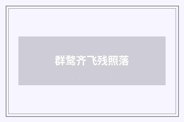 群鹜齐飞残照落