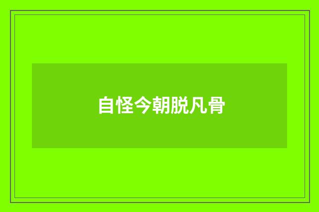 自怪今朝脱凡骨